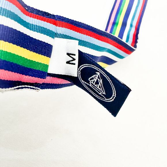 Leather man Navy Striped Adjustable Nylon Belt Size Medium - Picture 2 of 4